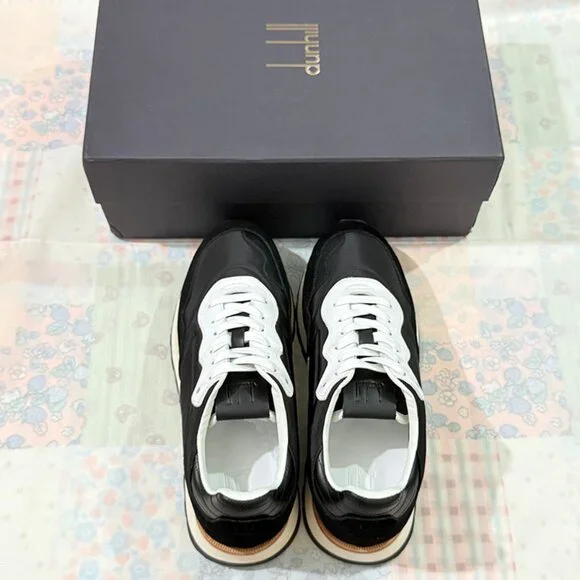 Dunhill Black Wavy Suede Sneakers - Picture 1 of 9